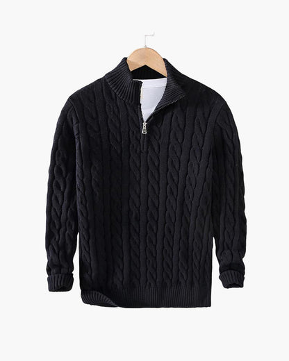 TAEBAEK Zipped Cable Sweater