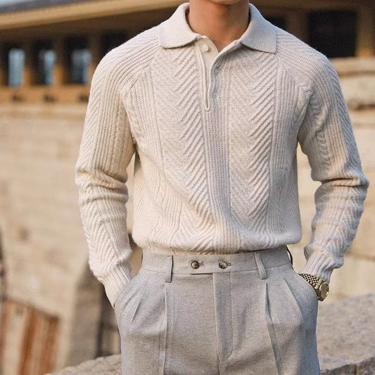ASAN Knitted Polo Sweater